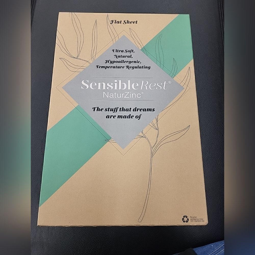 Brand New in Box SENSIBLE REST NaturZinc® King Flat Sheet Beige MSRP $170